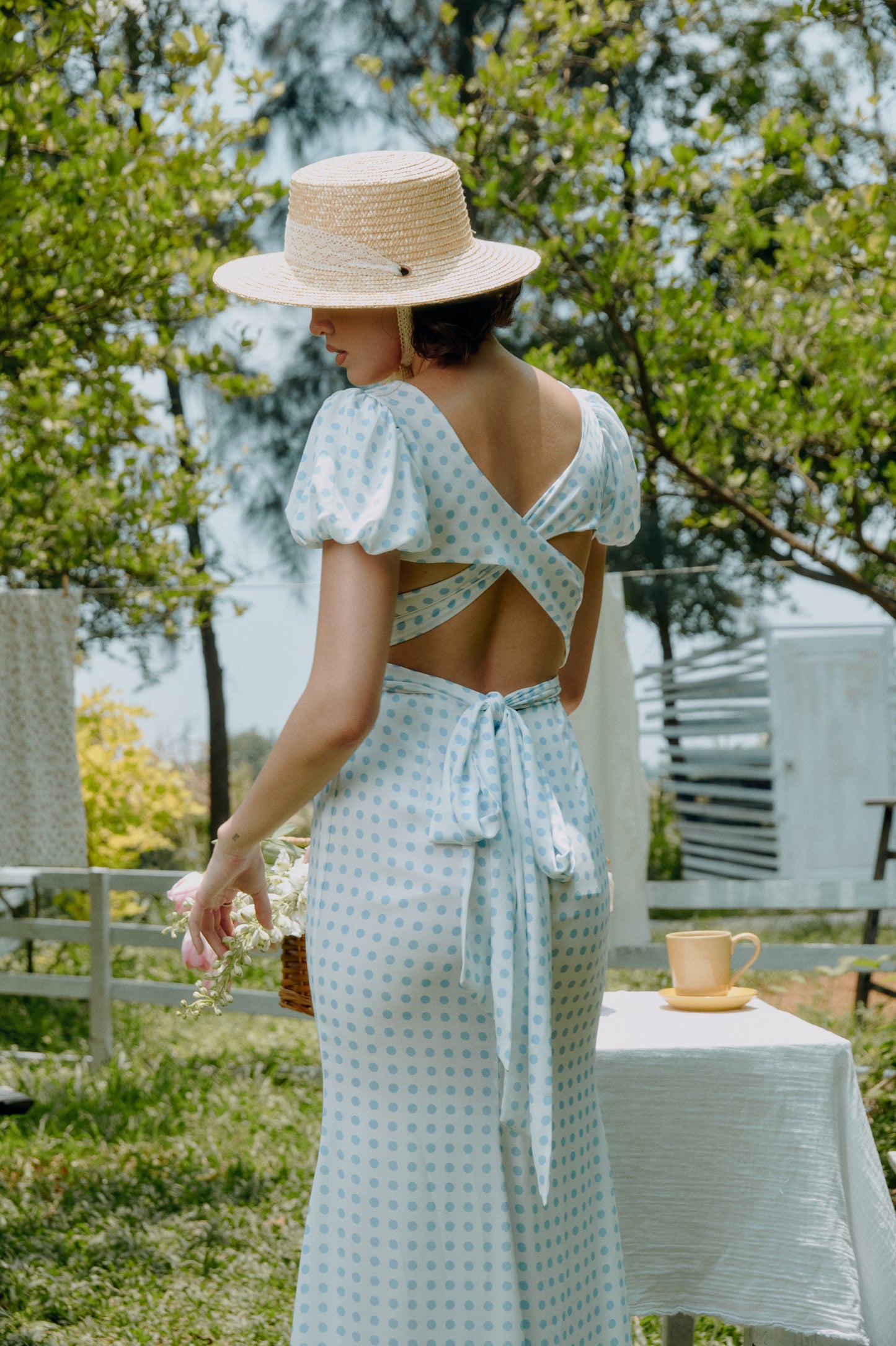 Mirabella - Baby Blue & White Polka
