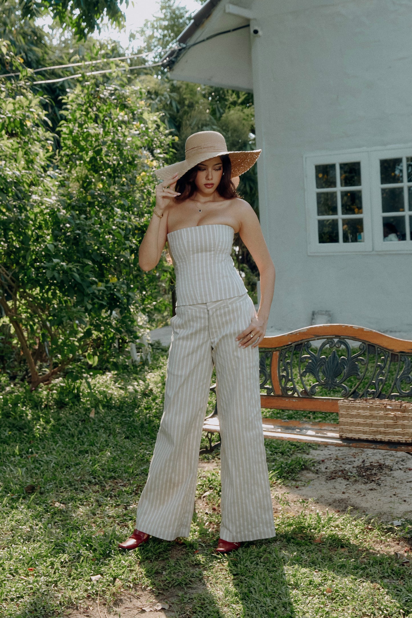 Crema Striped Pants