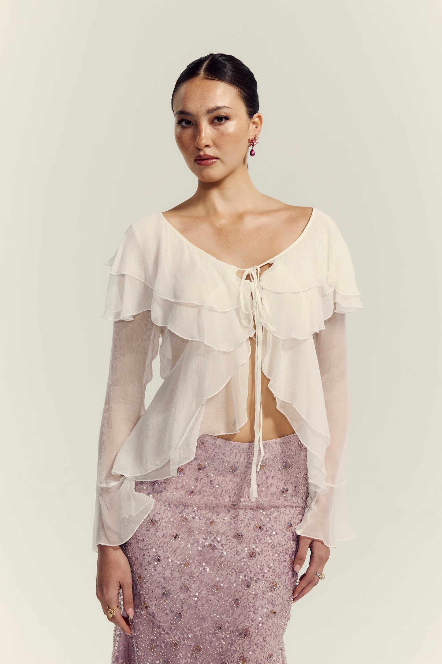 Mimi Long Sleeve Top White