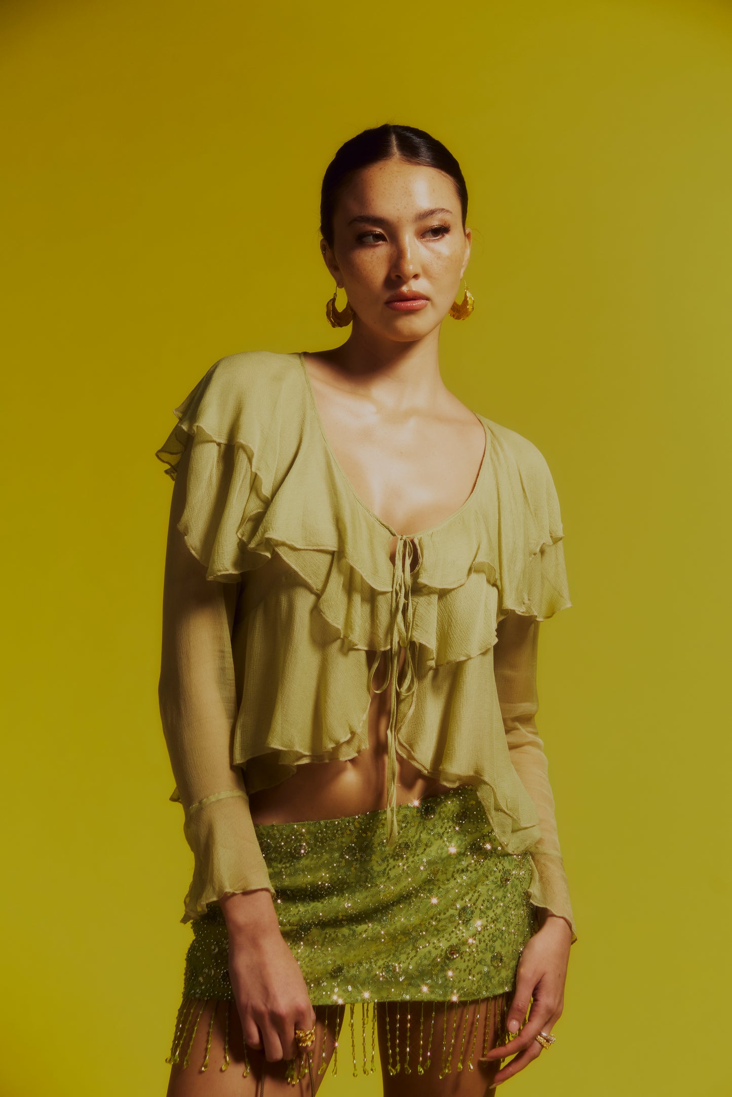 Mimi Long Sleeve Top Lime