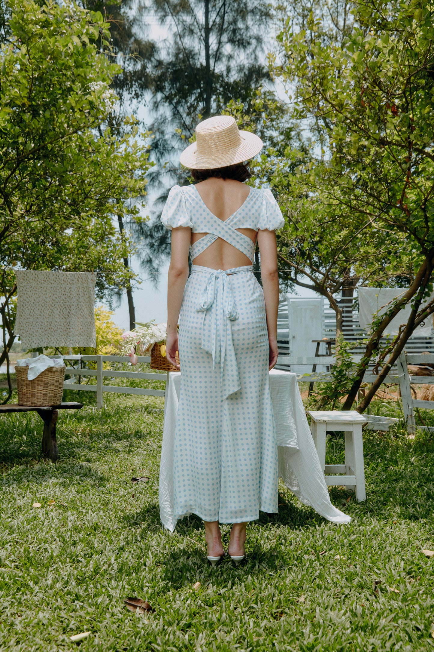 Mirabella - Baby Blue & White Polka
