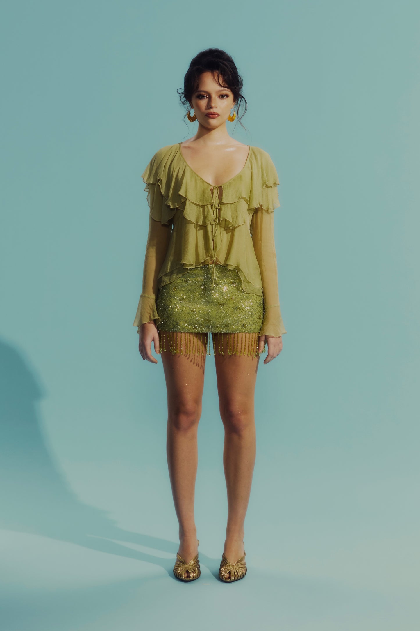 Mimi Long Sleeve Top Lime (Sample Sale)
