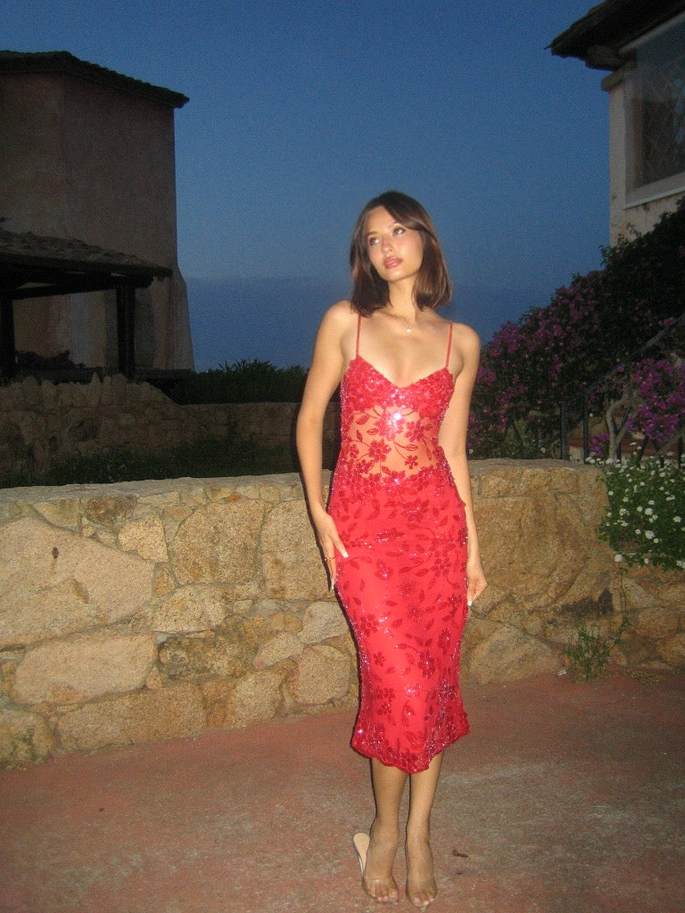 Delilah Midi Red