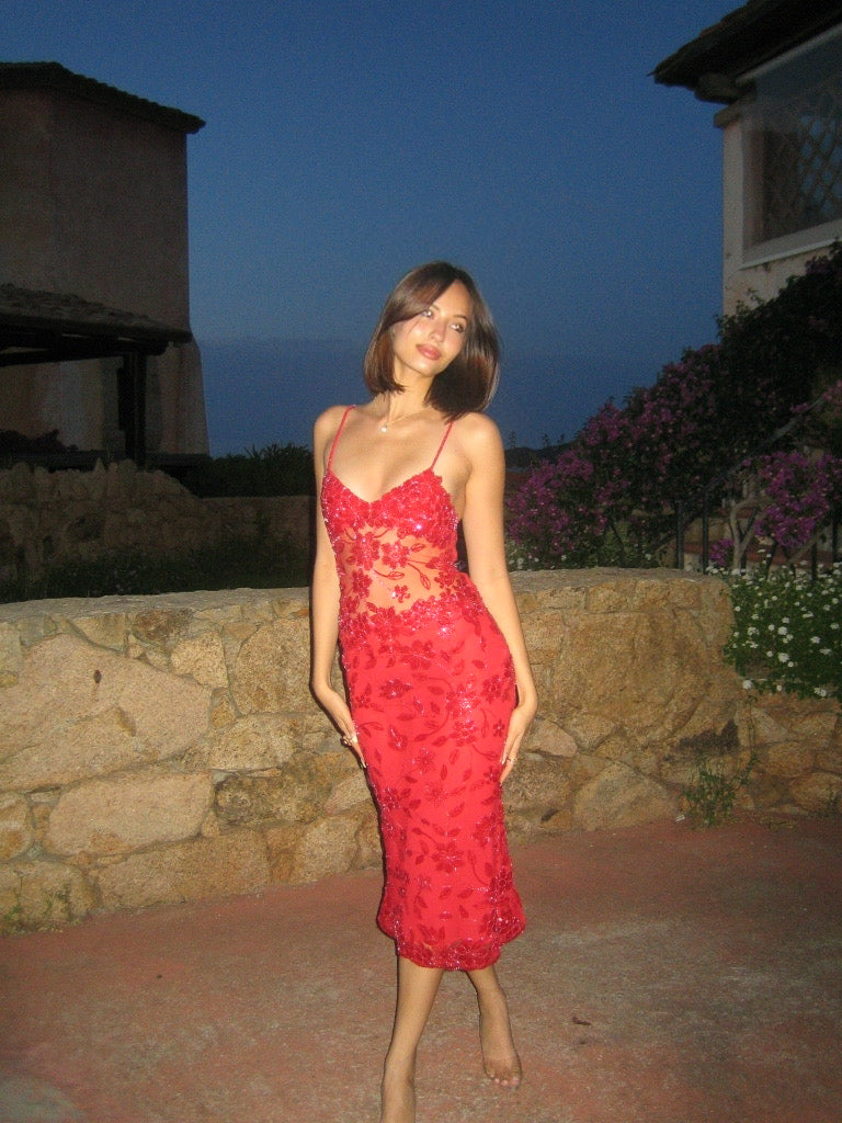 Delilah Midi Red