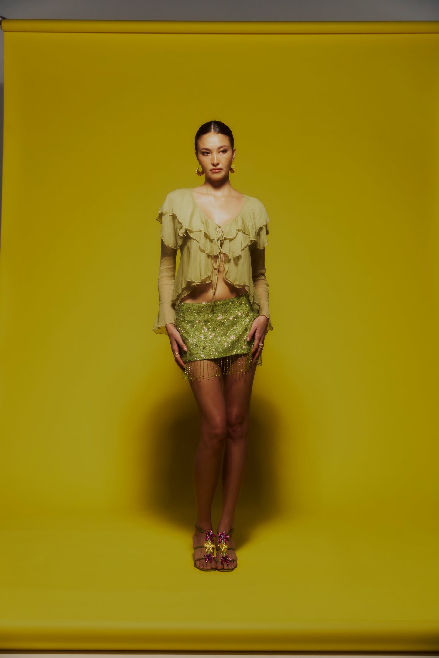 Mimi Long Sleeve Top Lime