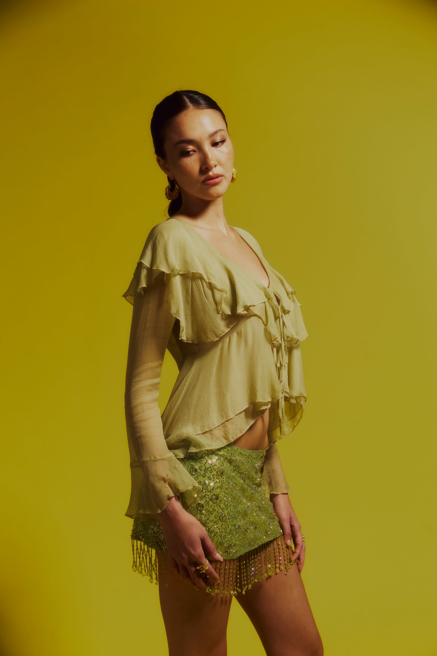 Mimi Long Sleeve Top Lime