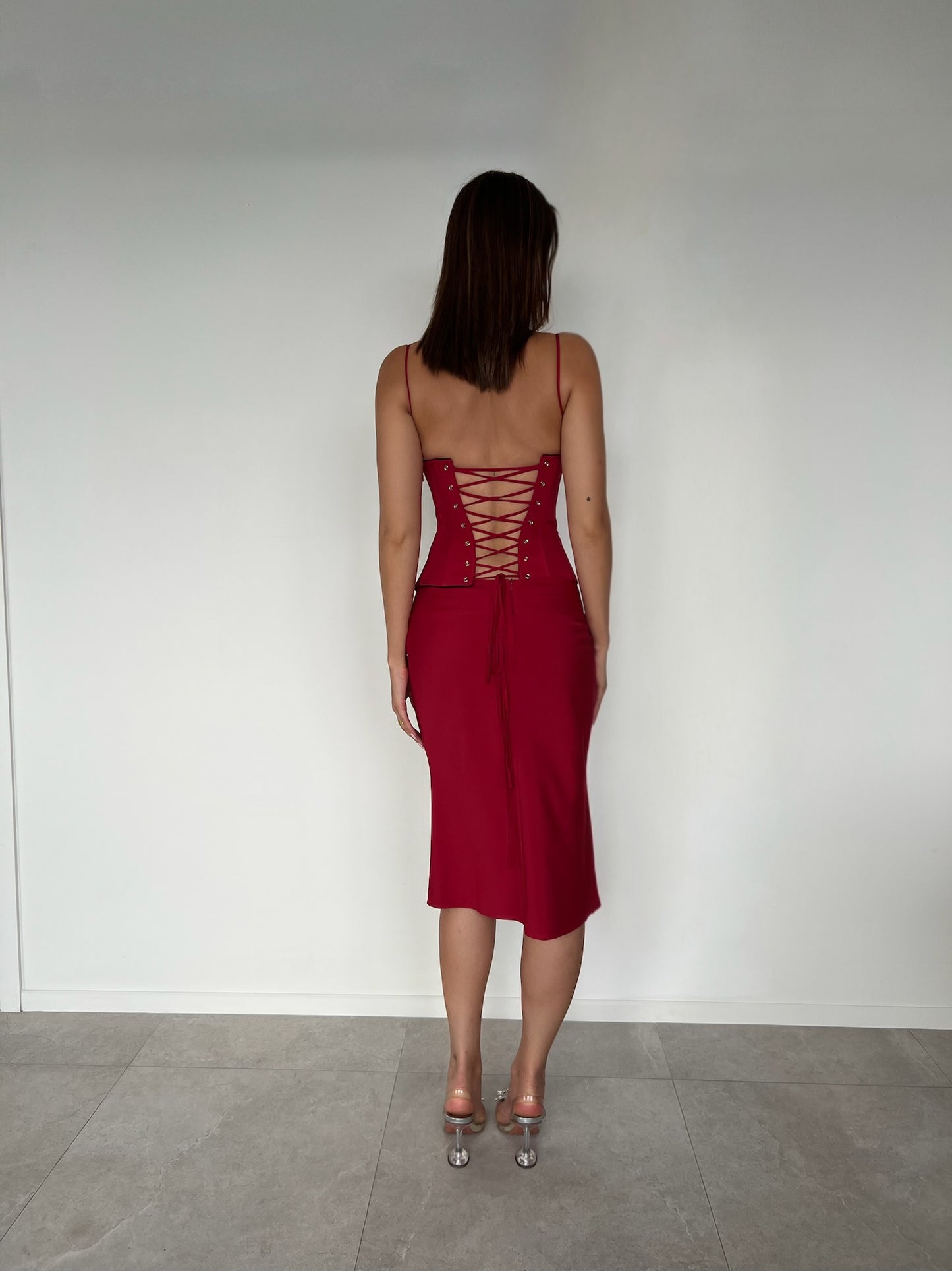 Maia Midi Skirt Burgundy