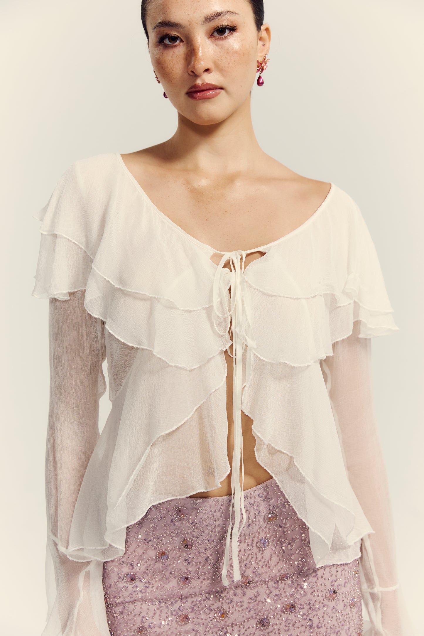 Mimi Long Sleeve Top White