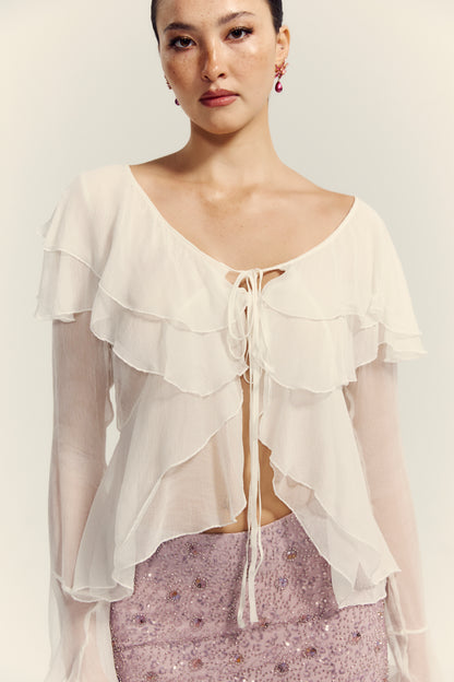 Mimi Long Sleeve Top White