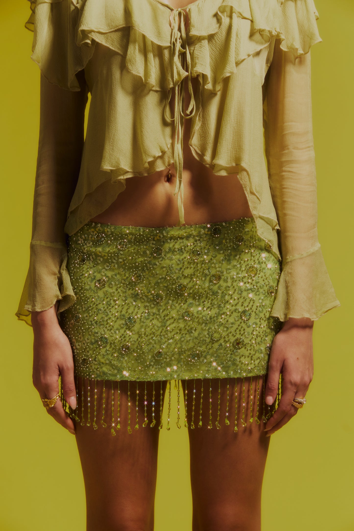 Lolita Mini Skirt Lime