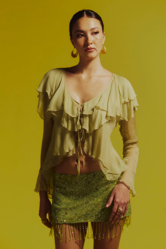 Mimi Long Sleeve Top Lime
