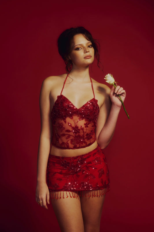 Delilah Mini Skirt Red
