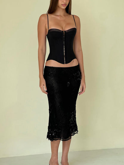Lucia Midi Skirt Black
