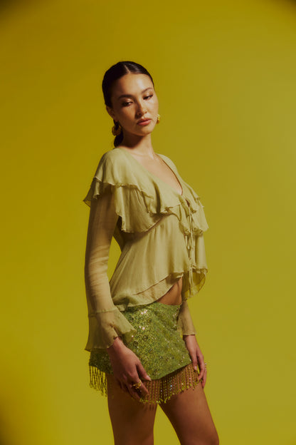 Mimi Long Sleeve Top Lime